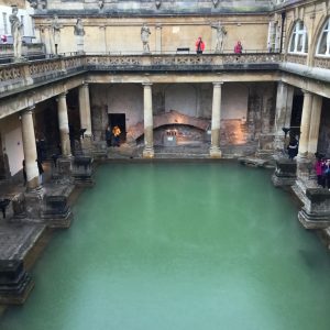 A photo of the interior of the Roman Baths.